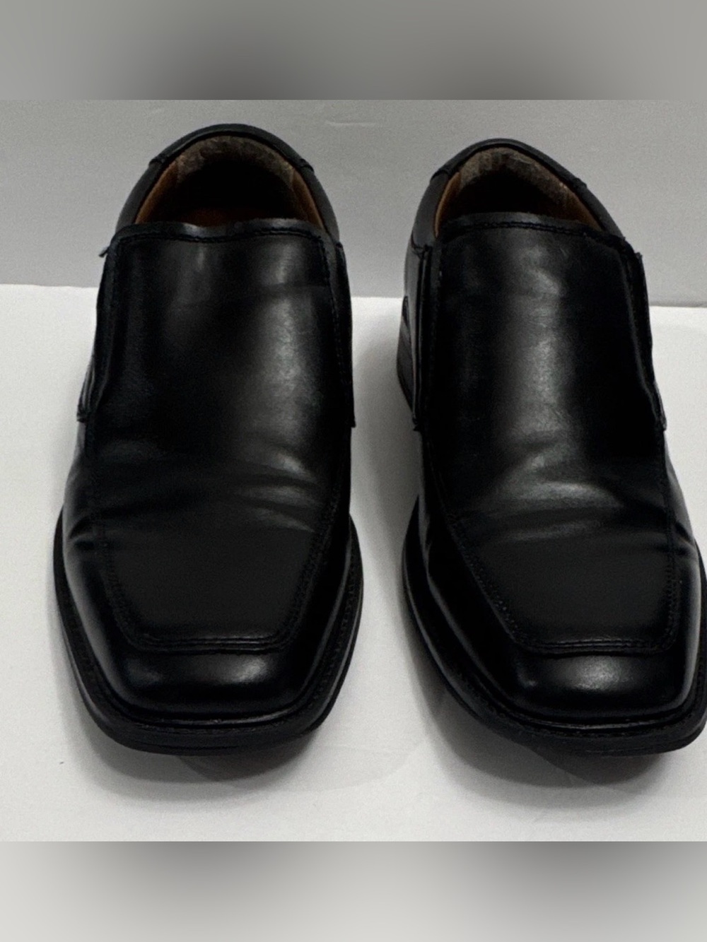 George Black Slip-On Square-Toe Dress Loafers